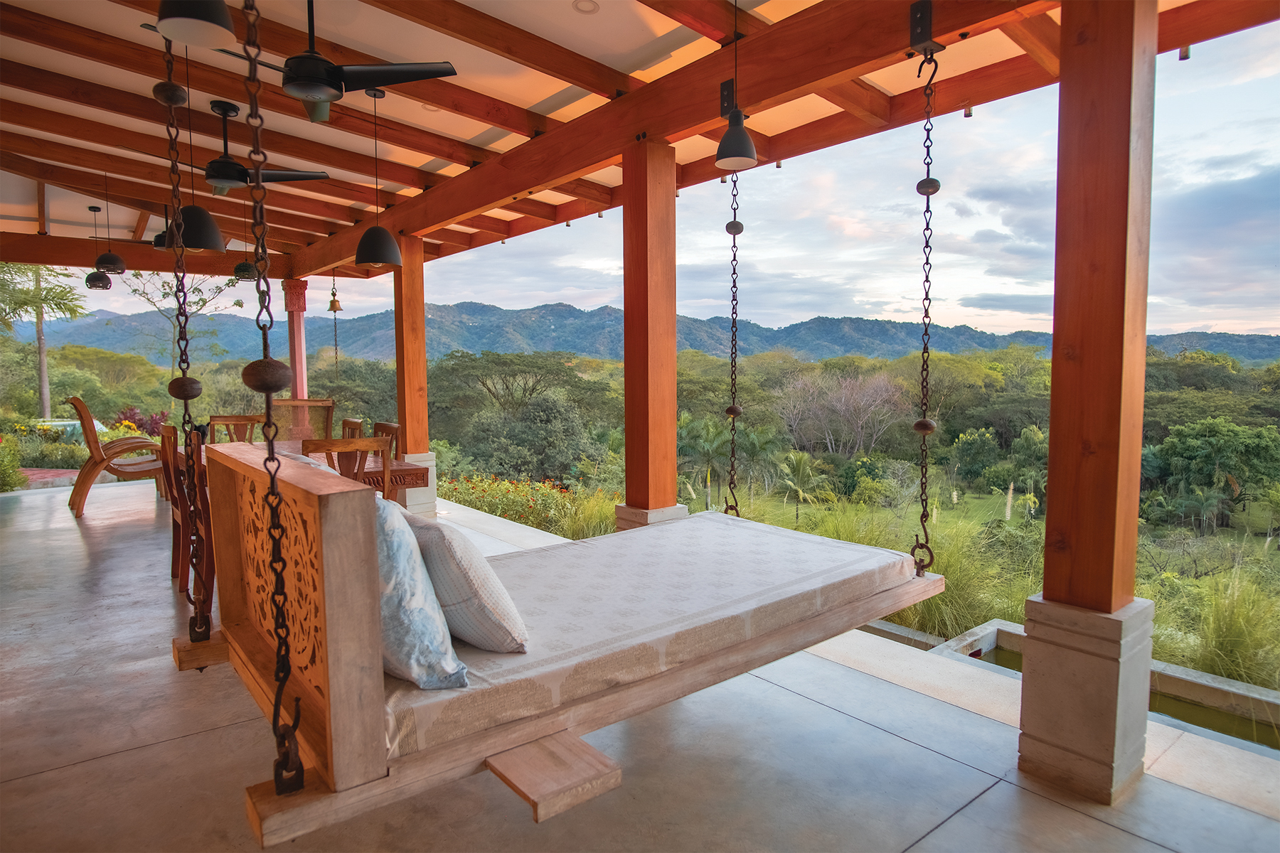 hanging daybed veranda — The Sanctuary Estate, Nosara, Costa Rica
