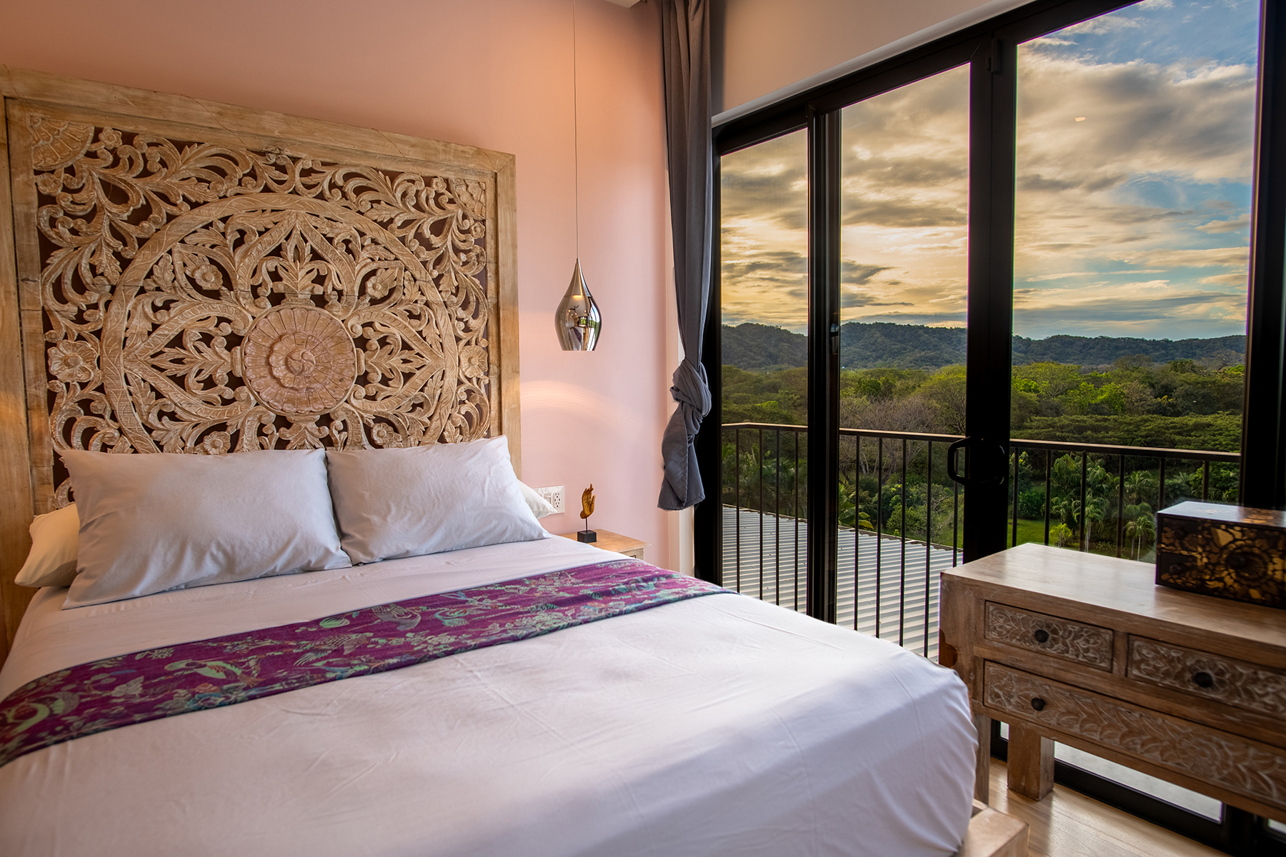 bedroom with sunset view — The Sanctuary Estate, Nosara, Costa Rica