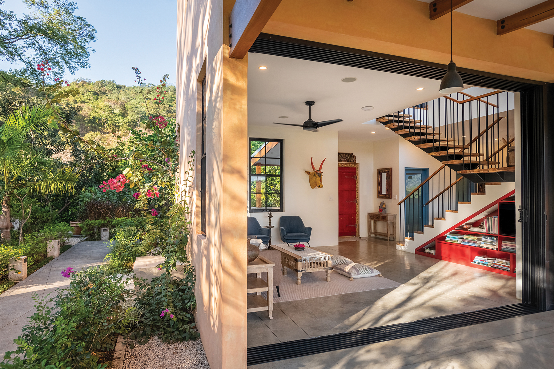 Open living room from garden