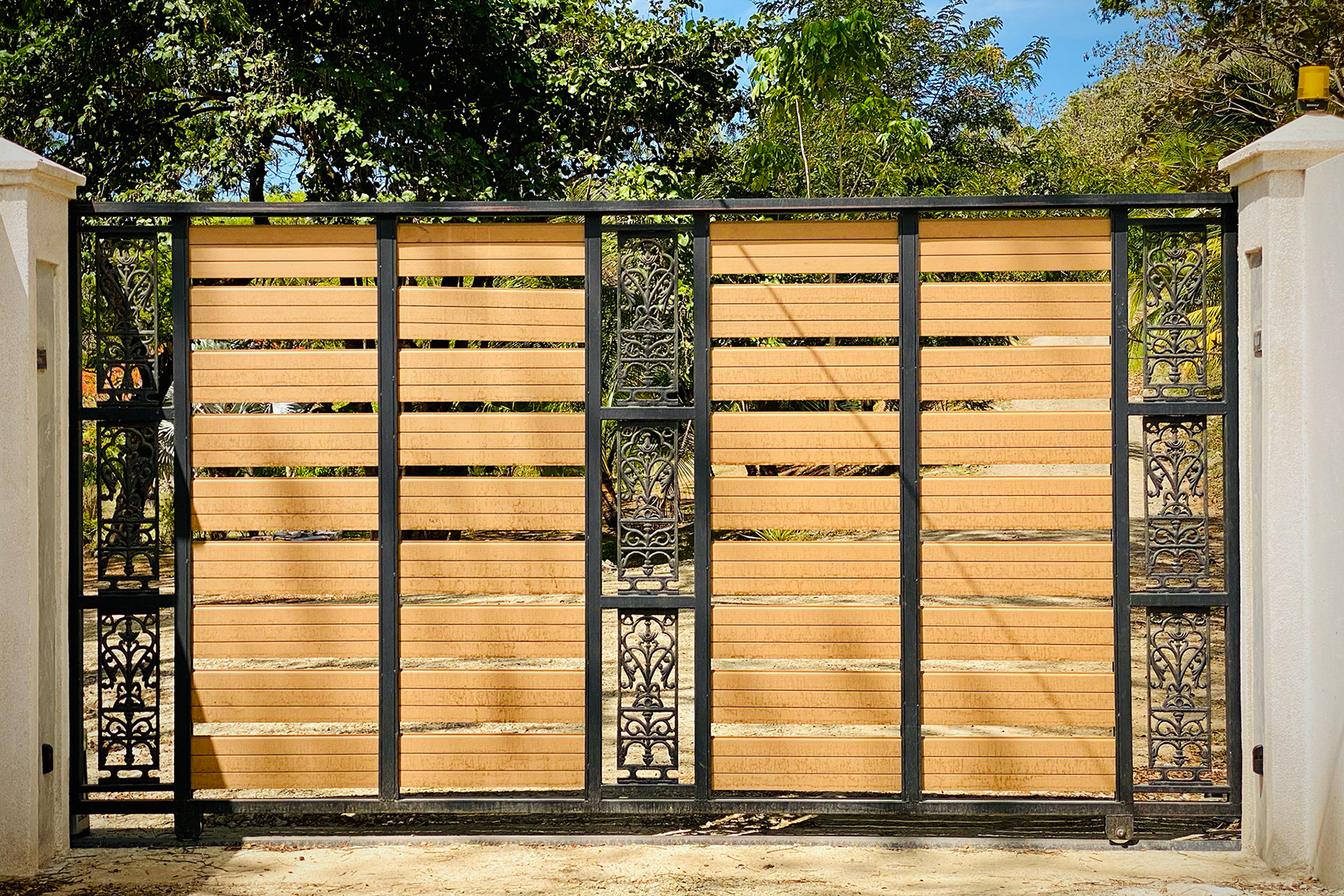 Gated entrance to The Sanctuary Estate in Nosara, Costa Rica